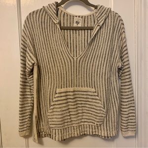 Billabong Baja Hooded Sweater - Women’s- Size Medium - Cream & Black